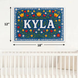 Kyla Name Art - Floral Farmhouse personalized wall print for kids
