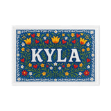 Kyla Name Art - Floral Farmhouse personalized wall print for kids