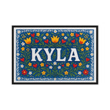 Kyla Name Art - Floral Farmhouse personalized wall print for kids