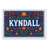Kyndall Name Art - Floral Farmhouse personalized wall print for kids