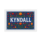 Kyndall Name Art - Floral Farmhouse personalized wall print for kids