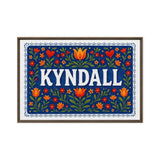 Kyndall Name Art - Floral Farmhouse personalized wall print for kids