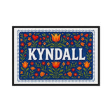 Kyndall Name Art - Floral Farmhouse personalized wall print for kids