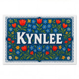 Kynlee Name Art - Floral Farmhouse personalized wall print for kids