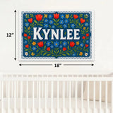 Kynlee Name Art - Floral Farmhouse personalized wall print for kids