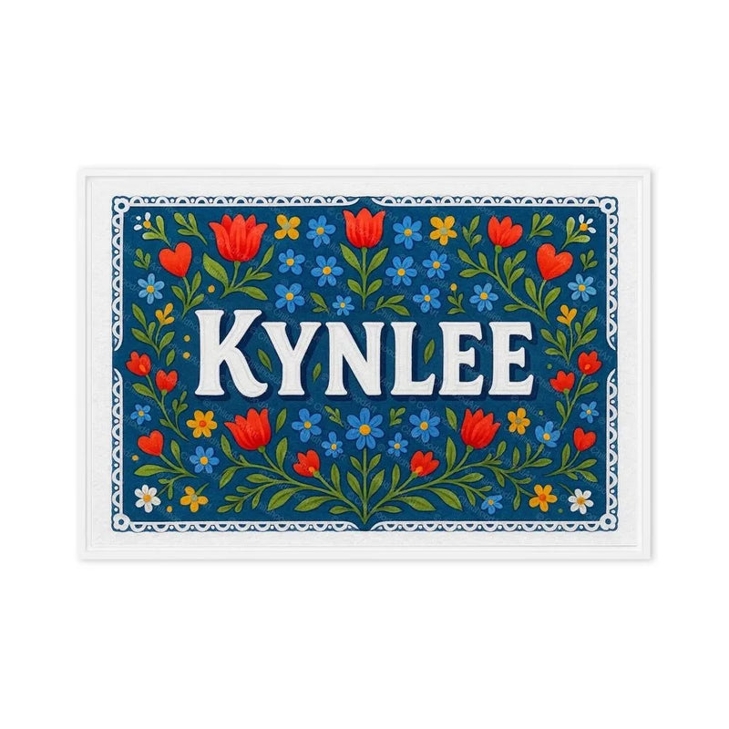 Kynlee Name Art - Floral Farmhouse personalized wall print for kids