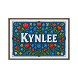 Kynlee Name Art - Floral Farmhouse personalized wall print for kids