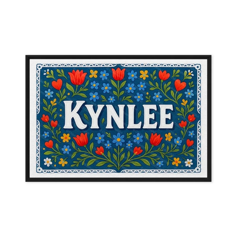 Kynlee Name Art - Floral Farmhouse personalized wall print for kids