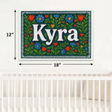 Kyra Name Art - Floral Farmhouse personalized wall print for kids