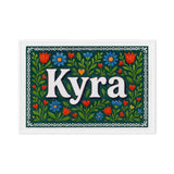Kyra Name Art - Floral Farmhouse personalized wall print for kids