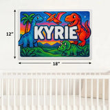 Kyrie Name Art - Dinosaur Adventure personalized wall print for kids
