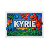 Kyrie Name Art - Dinosaur Adventure personalized wall print for kids