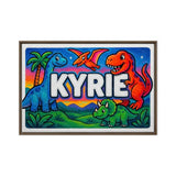 Kyrie Name Art - Dinosaur Adventure personalized wall print for kids
