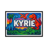 Kyrie Name Art - Dinosaur Adventure personalized wall print for kids