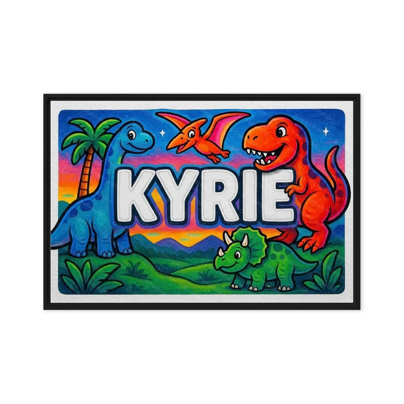 Kyrie Name Art - Dinosaur Adventure personalized wall print for kids