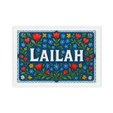 Lailah Name Art - Floral Farmhouse personalized wall print for kids