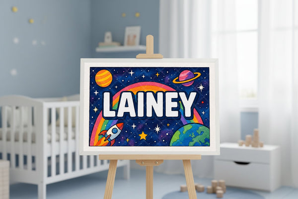 "Lainey" Amongst the Stars Personalized Space Artwork