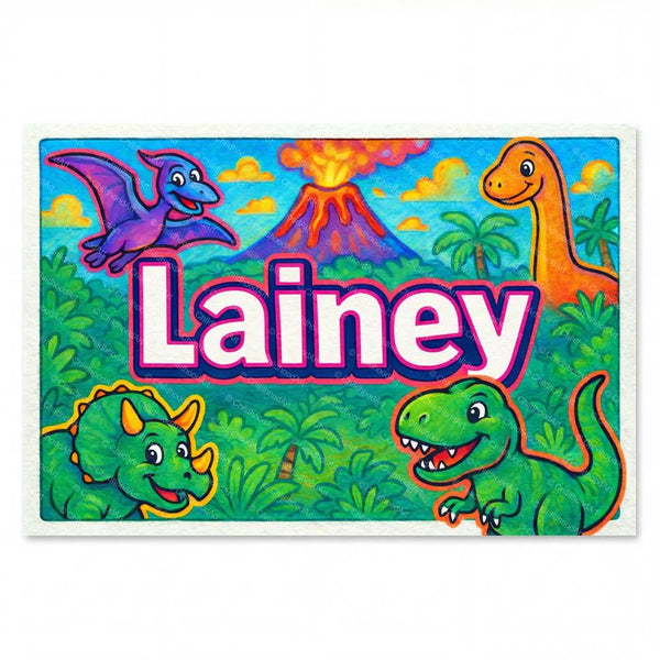 Lainey Personalized Dinosaur Art
