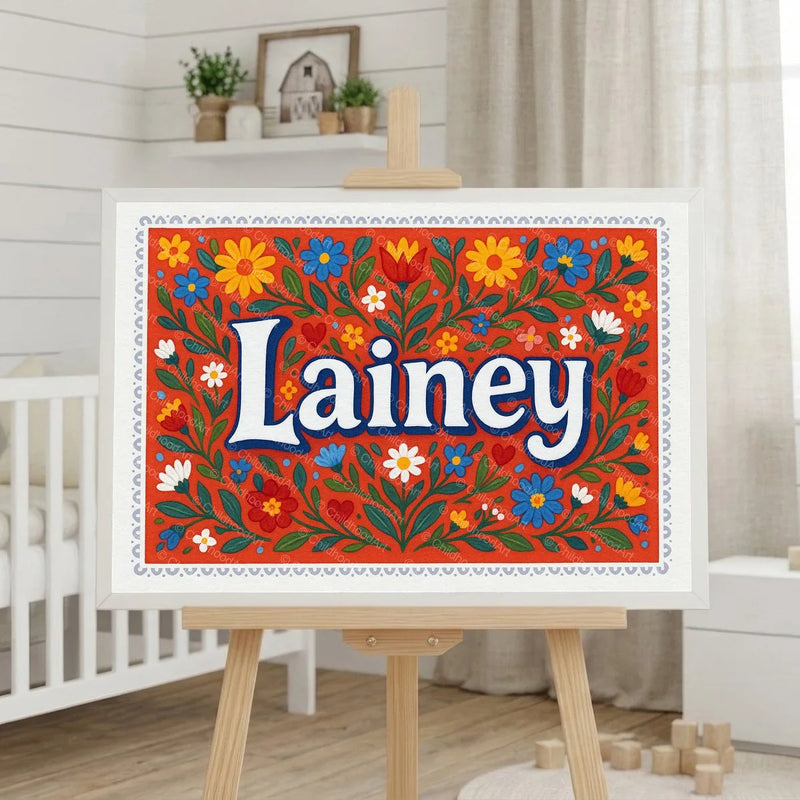 Calm personalized name art for Lainey