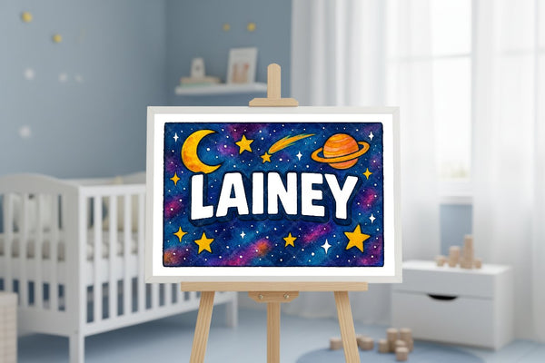 "Lainey" Amongst the Stars Personalized Space Artwork