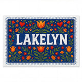 Lakelyn Name Art - Floral Farmhouse personalized wall print for kids