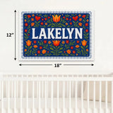 Lakelyn Name Art - Floral Farmhouse personalized wall print for kids