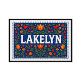 Lakelyn Name Art - Floral Farmhouse personalized wall print for kids