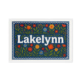 Lakelynn Name Art - Floral Farmhouse personalized wall print for kids