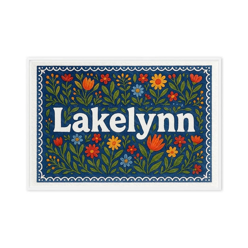 Lakelynn Name Art - Floral Farmhouse personalized wall print for kids