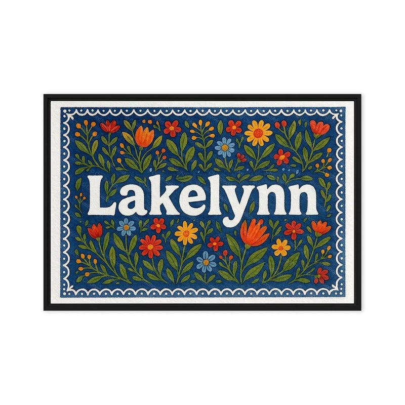 Lakelynn Name Art - Floral Farmhouse personalized wall print for kids