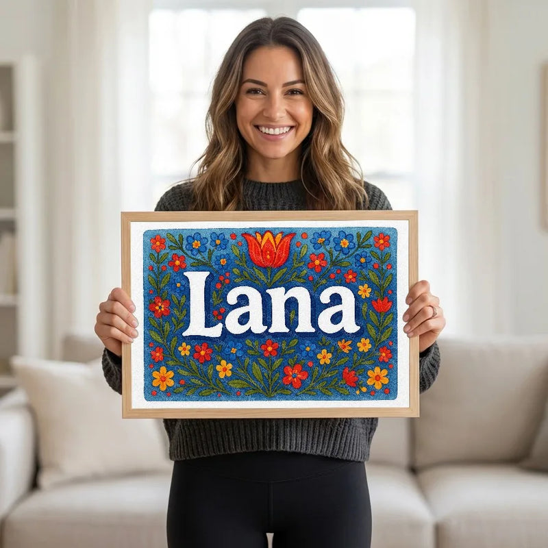 Calm personalized name art for Lana