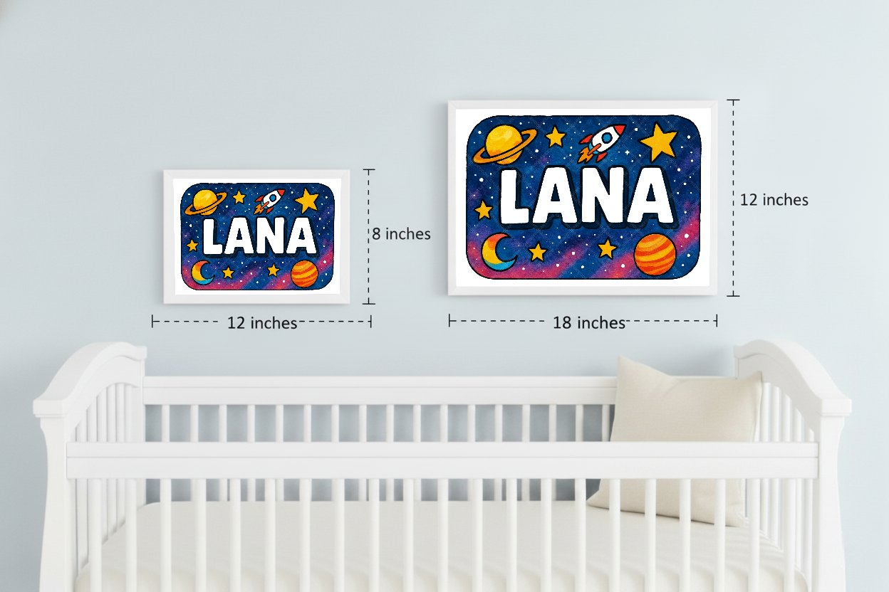 Personalized space name art for Lana