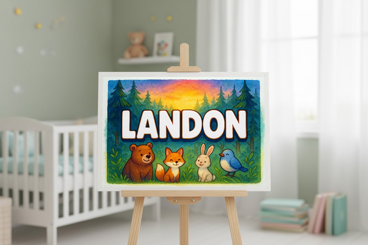 Personalized name art for Landon