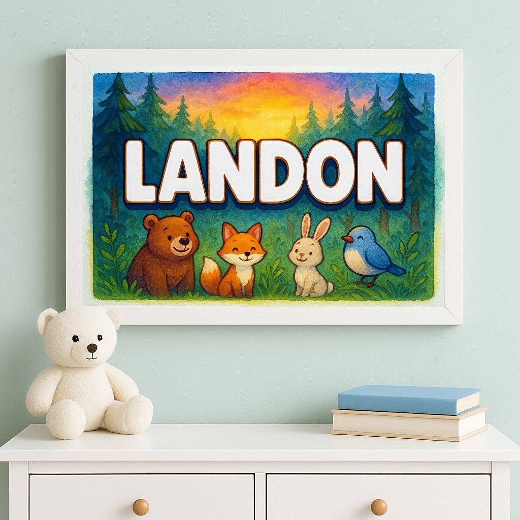 Personalized name art for Landon