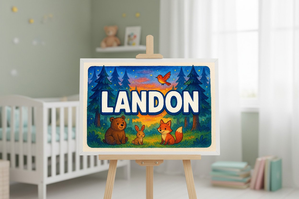 Personalized name art for Landon