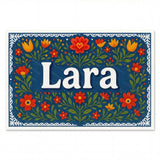 Lara Name Art - Floral Farmhouse personalized wall print for kids