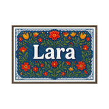 Lara Name Art - Floral Farmhouse personalized wall print for kids