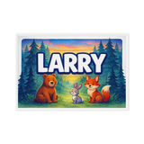 Larry Name Art - Forest Friends personalized wall print for kids