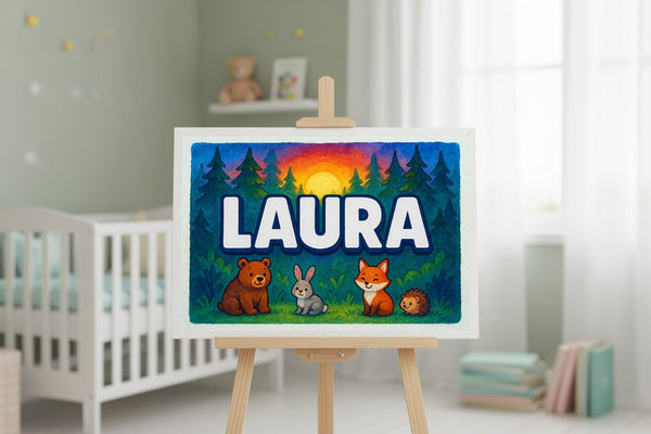 Laura’s Personalized Forest Friends Art