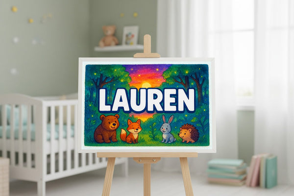Lauren’s Personalized Forest Friends Art