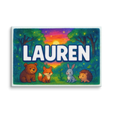 Lauren Name Art - Forest Friends personalized wall print for kids
