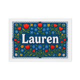 Lauren Name Art - Floral Farmhouse personalized wall print for kids