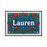 Lauren Name Art - Floral Farmhouse personalized wall print for kids