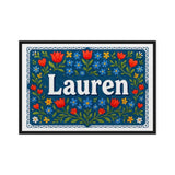 Lauren Name Art - Floral Farmhouse personalized wall print for kids