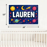 Lauren Name Art - Space Explorers personalized wall print for kids