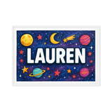 Lauren Name Art - Space Explorers personalized wall print for kids