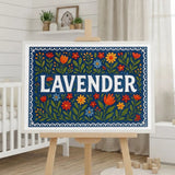 Lavender Name Art - Floral Farmhouse personalized wall print for kids