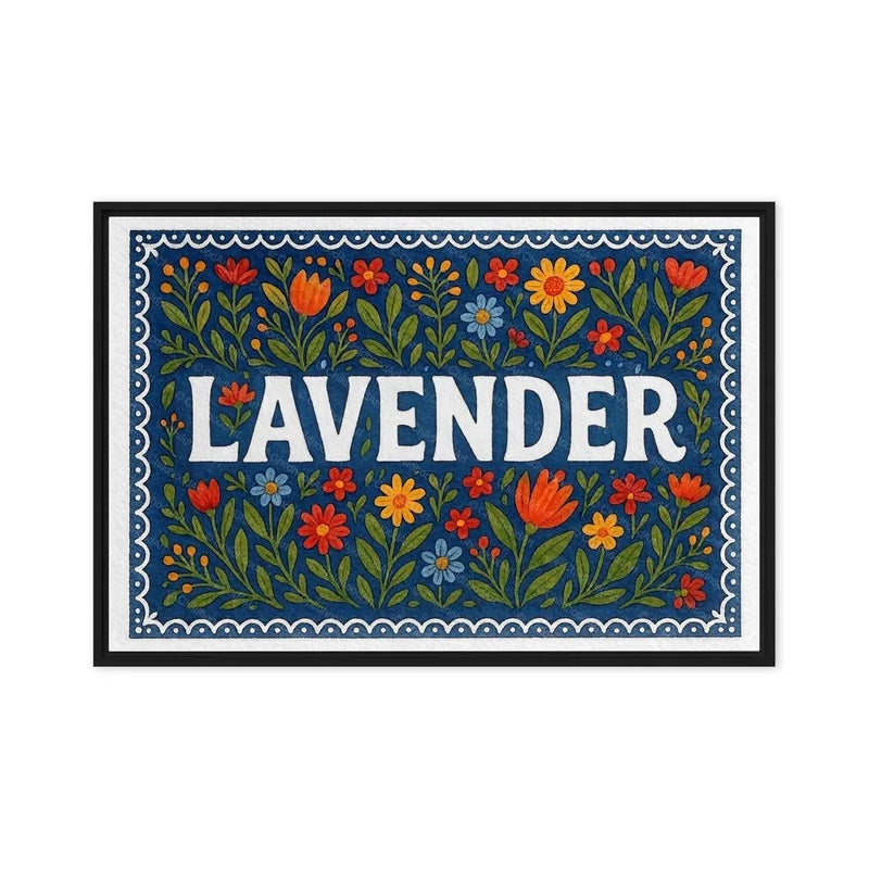 Lavender Name Art - Floral Farmhouse personalized wall print for kids