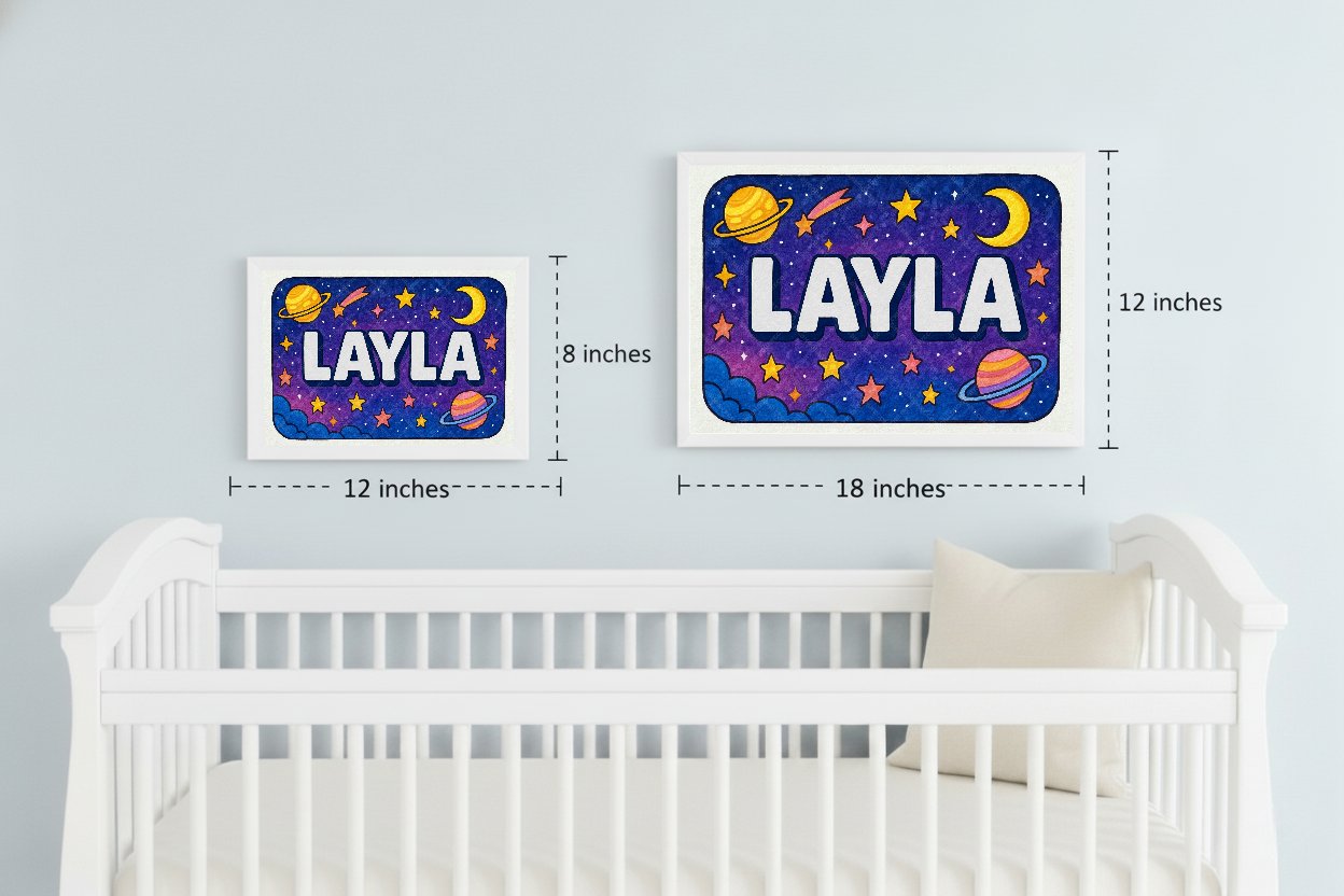 Personalized space name art for Layla