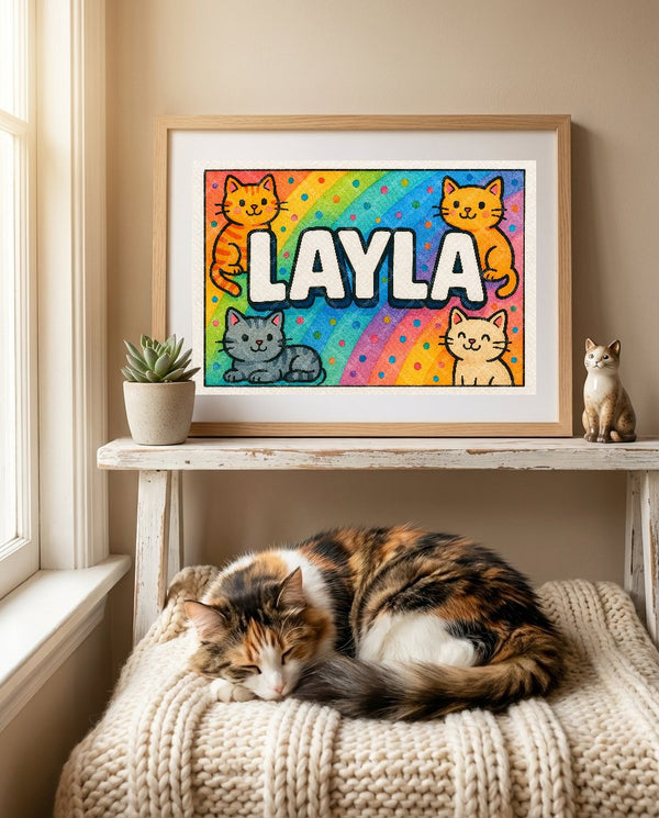 Layla Colorful Cats Art
